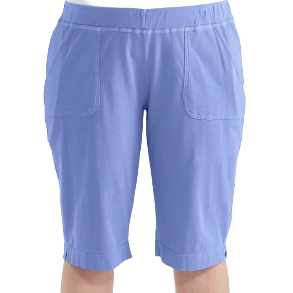 FRESH PRODUCE 2X Peri BLUE $64 KEY LARGO Cotton Jersey Pedal Pushers NWT 2X